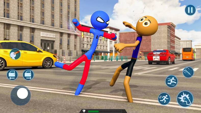 Взломанная Spider Hero Stickman Rope Hero на Андроид - Много монет бесплатно
