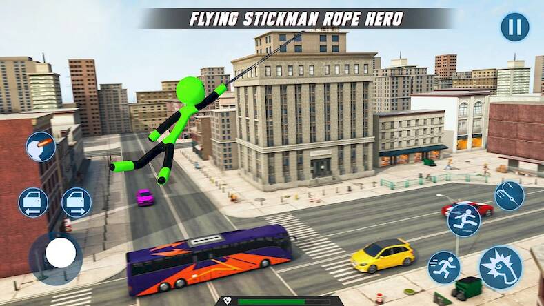 Взломанная Spider Hero Stickman Rope Hero на Андроид - Много монет бесплатно