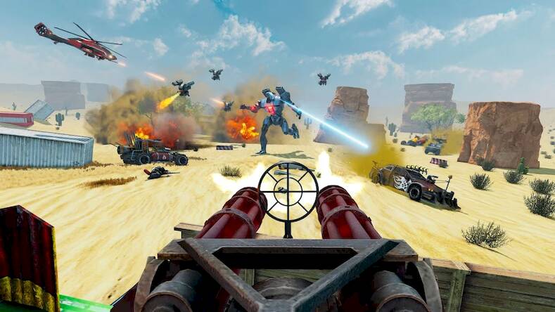 Взломанная Desert Gunner Machine Gun Game на Андроид - Разблокированная версия бесплатно