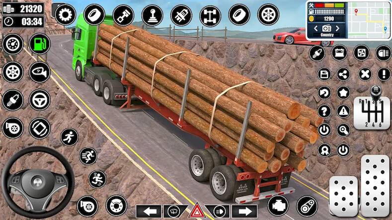  Log Transporter Truck Driving   -   