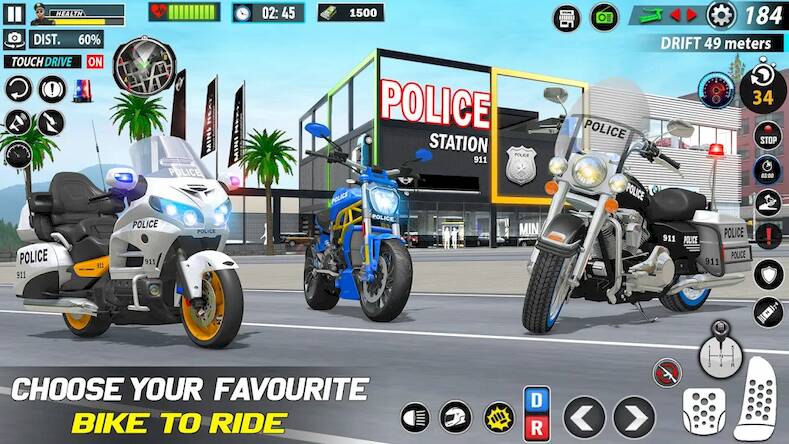  Police Moto Bike Chase Crime   -   